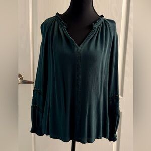 Knox Rose Dark Teal Boho Blouse